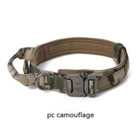 Outdoor Nylon Tactical Dog Collar (Option: Camouflage Collar Silver-M)