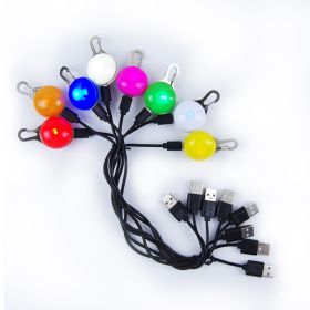 Pet Supplies Rechargeable LED Night Travel Anti-lost Warning Light Pendant (Option: Colorful Changes-Blister Packaging)