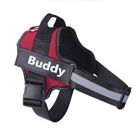 Dog Harness No Pull Reflective Breathable Adjustable Pet (Option: Red-XL)