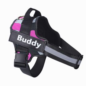 Dog Harness No Pull Reflective Breathable Adjustable Pet (Option: Camouflage Pink-2XL)