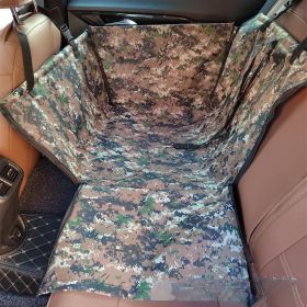 Rear Printed Double Layer Waterproof Pet Car Mat Pet Cat Dog Protection Pet Hanging Basket (Option: Green Camouflage-60x50x35cm)