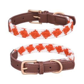 Soft Woven Prismatic Plaid Dog Collar (Option: Orange-XS)