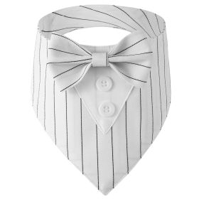 Pet Tie Banquet Suit Triangular Binder (Option: White Striped-L)