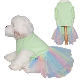 Dog Skirt Thin And Comfortable Colorful Pet Gauze Skirt (Option: Green-XS)