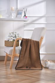 Solid Color Printed Microfiber Pet Towel (Option: Brown-50cmX90cm)