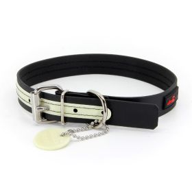 Collar - Play Glow Buckle, 1" Wide - Fits neck 16" to 20" (Color: Black)