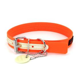 Collar - Play Glow Buckle, 1" Wide - Fits neck 16" to 20" (Color: Orange)