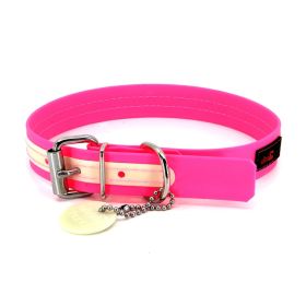 Collar - Play Glow Buckle, 1" Wide - Fits neck 16" to 20" (Color: Pink)