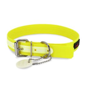 Collar - Play Glow Buckle, 1" Wide - Fits neck 16" to 20" (Color: Yellow)