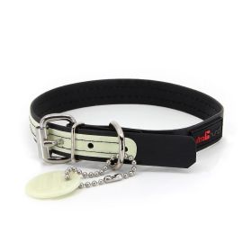 Collar - Play Glow Buckle, 3/4" Wide - Fits neck 12.5" to 15.5" (Color: Black)