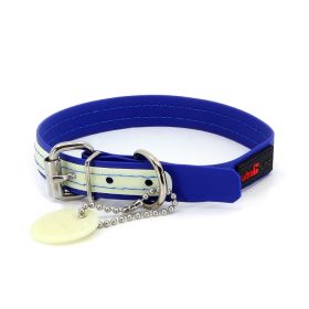 Collar - Play Glow Buckle, 3/4" Wide - Fits neck 12.5" to 15.5" (Color: Blue)