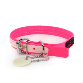 Collar - Play Glow Buckle, 3/4" Wide - Fits neck 12.5" to 15.5" (Color: Pink)