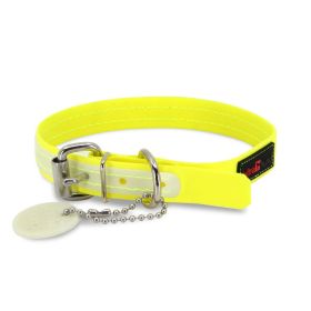 Collar - Play Glow Buckle, 3/4" Wide - Fits neck 12.5" to 15.5" (Color: Yellow)