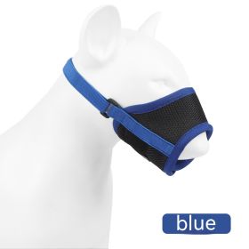 Breathable Mesh Dog Mouth Cover (Option: Blue-L)