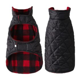 Pet Thick Checks Double-sided Vest Clothes (Option: Black And Red Plaid-L)