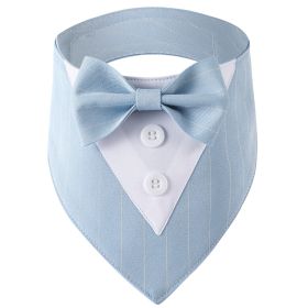 Pet Tie Banquet Suit Triangular Binder (Option: Light Blue Striped-L)