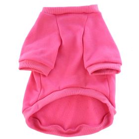 Pet Clothes Fleece-lined Thickened Solid Color Hoodie (Option: Pink-S)