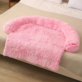 Pet Dog Plush Winter Warm Sofa Cushion (Option: Round Detachable Powder-L)