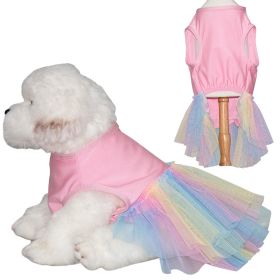 Dog Skirt Thin And Comfortable Colorful Pet Gauze Skirt (Option: Pink-XL)