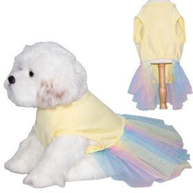 Dog Skirt Thin And Comfortable Colorful Pet Gauze Skirt (Option: Yellow-XL)