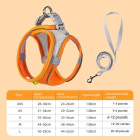 Hand Holding Rope Pet Dog Breast Strap Summer Breathable (Option: Orange-L)